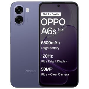 A6s 5G (Plum Purple, 4GB RAM,128GB Storage)