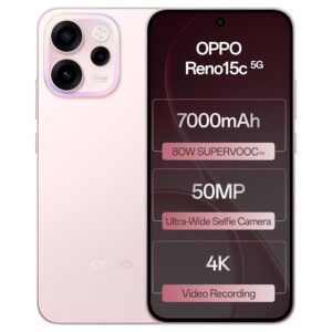 Oppo Reno15c 5G (Pink, 12GB RAM, 256GB Storage)